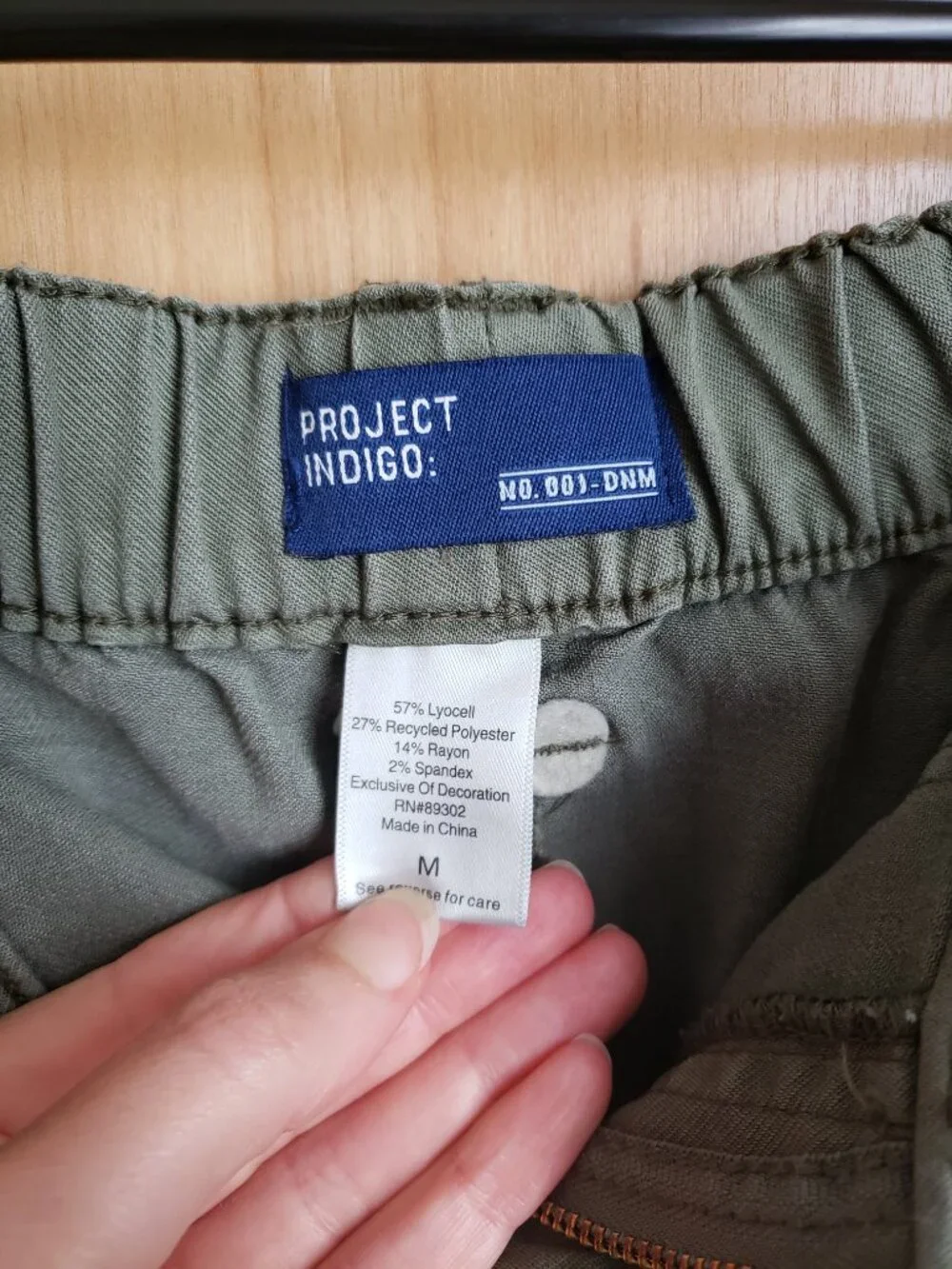 Project Indigo Olive Green Shorts Medium